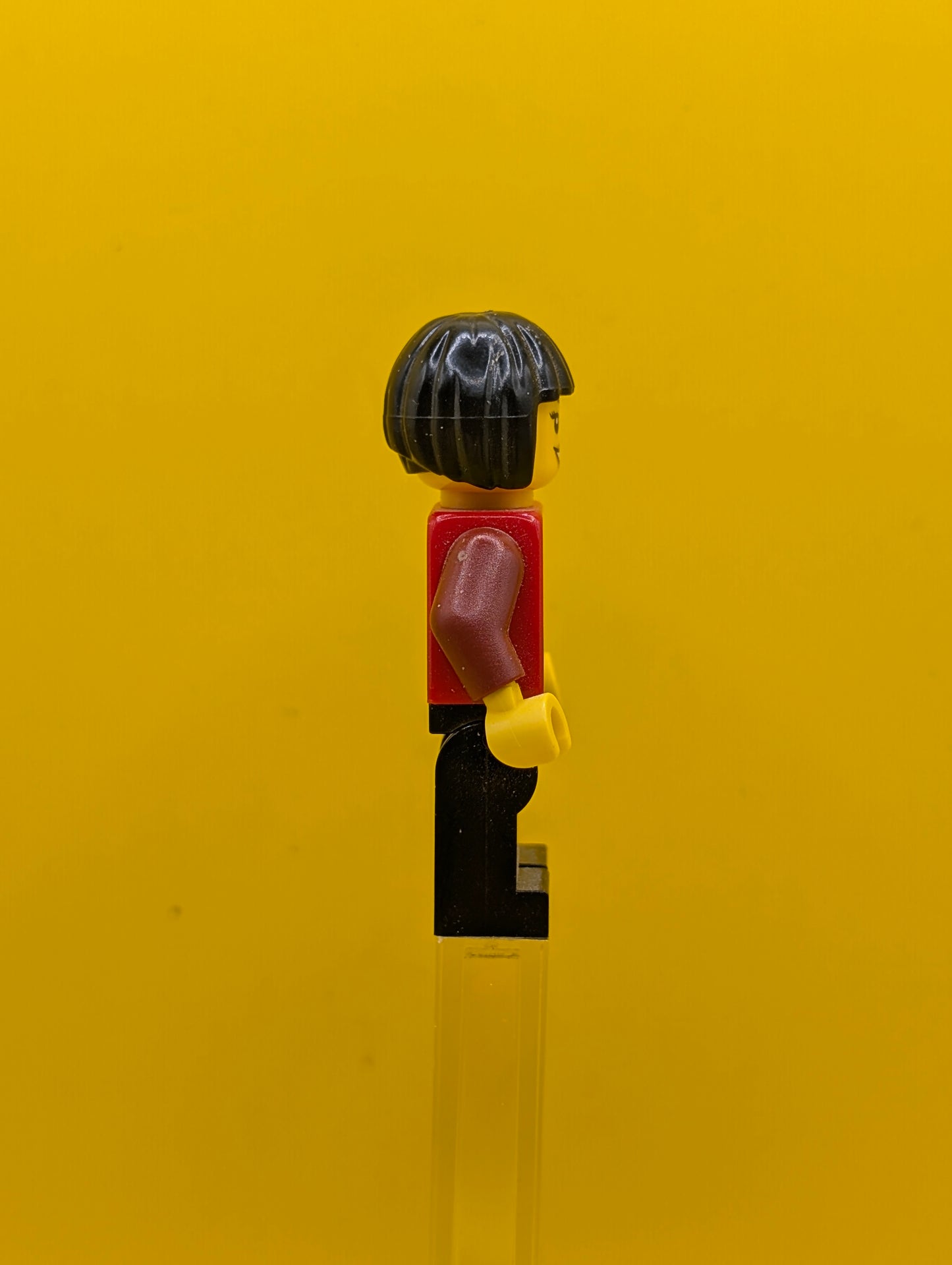 Female Corset cty0327 with Gold Panel Front and Lace Up Back Pattern, Black Legs, Black Bob Cut Hair City Lego Set