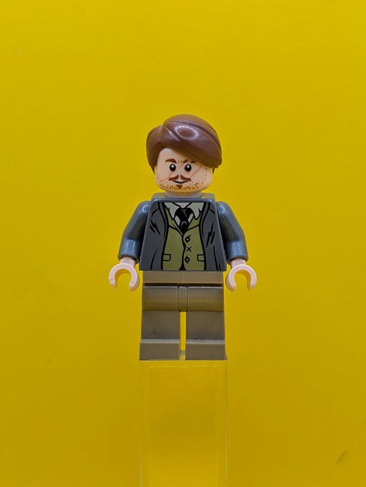 Professor Remus Lupin  hp157 Dark Bluish Gray Jacket, Olive Green Vest Harry Potter Lego Minifigure
