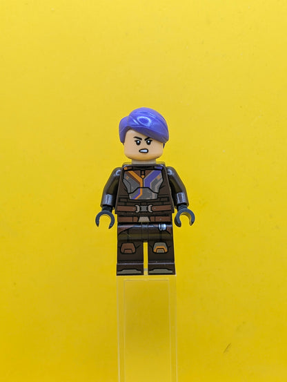 Sabine Wren sw1395 Dark Brown Armor, Dark Purple Hair Star Wars Lego Minifigure