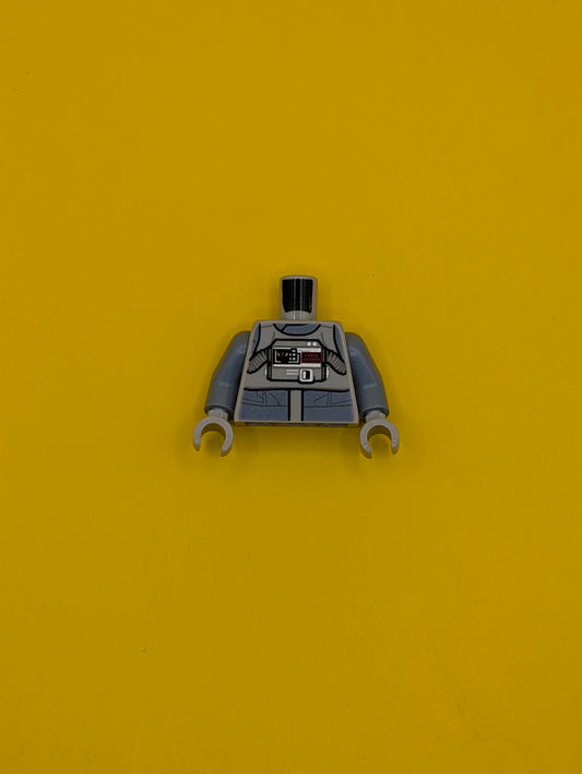 Torso SW AT-AT Driver with Sand Blue Jumpsuit, Bib with Breathing Apparatus and Pipes on Back Pattern / Sand Blue Arms / Light Bluish Gray Hands 973pb1785c01 Lego
