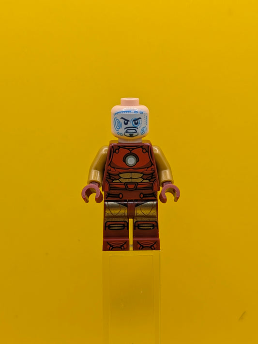 Iron Man sh0981 Dark Red and Gold Armor, Round Arc Reactor, Pearl Gold Arms, Hair Marvel Lego Minifigure