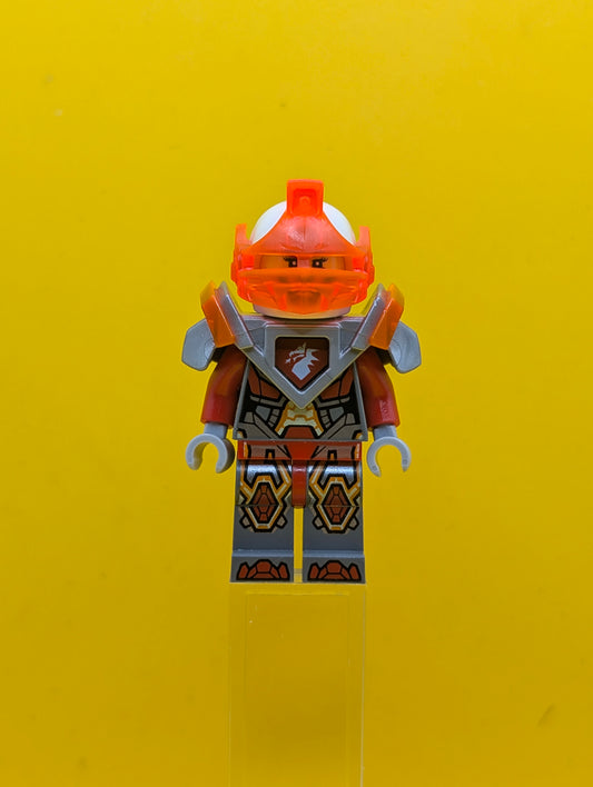 Macy Halbert nex086 Trans-Neon Orange Visor, Flat Silver Armor Nexo Knights Lego Minifigure