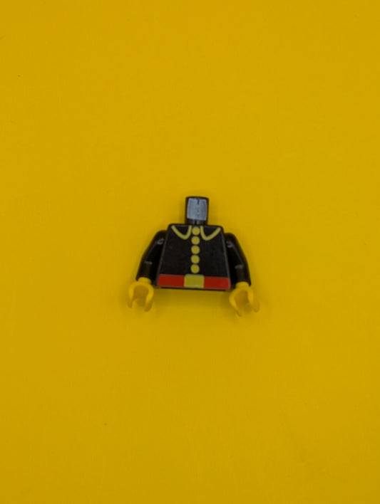 Torso Fire Uniform with Red Belt and Yellow Lapels, Buttons, and Buckle Pattern / Black Arms / Yellow Hands 973p21c01 Lego