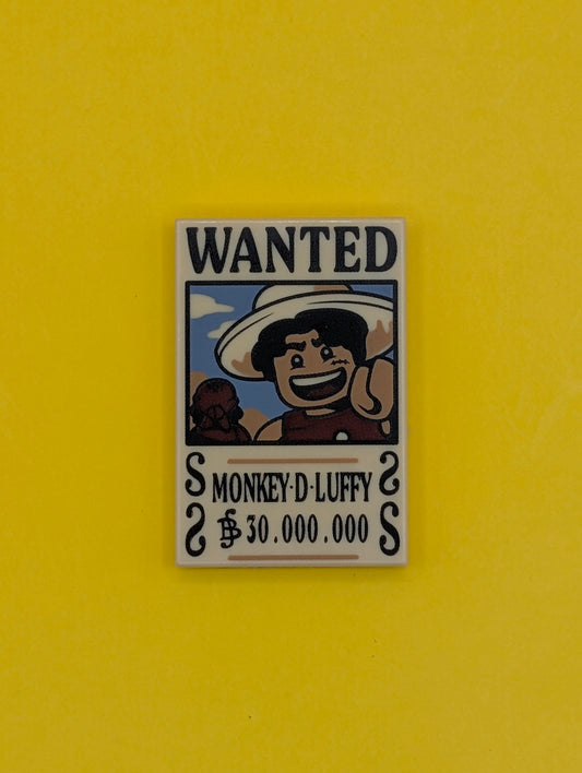 Monkey D. Luffy Wanted Poster Tile One Piece Lego Part