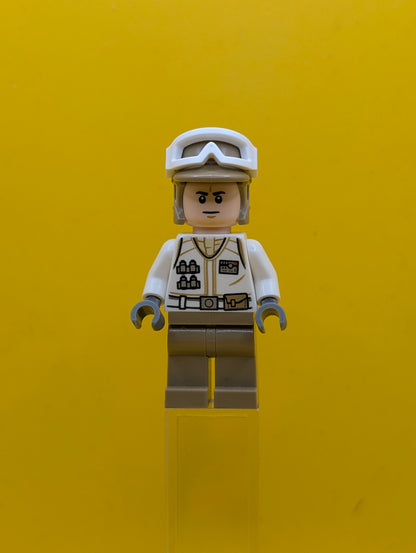 Hoth Rebel Trooper sw1015 White Uniform, Dark Tan Legs (Frown) Star Wars Lego Minifigure