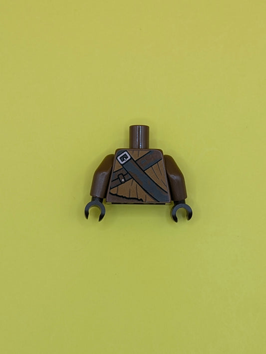 Torso SW Jawa with Dark Orange Tattered Shirt, Dark Brown Pouches and Straps Pattern / Reddish Brown Arms / Dark Brown Hands 973pb2932c01 Lego