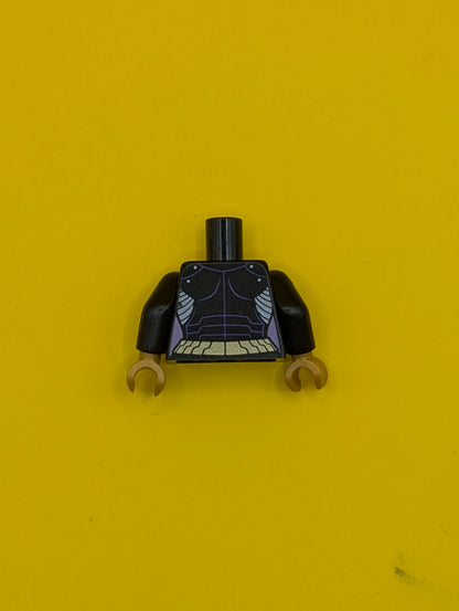 Torso Batman Female Logo with Body Armor and Gold Belt Pattern / Black Arms / Pearl Gold Hands 973pb1649c01 Lego