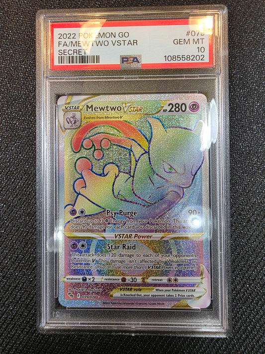 #079/078 Mewtwo Vstar Pokemon Go PSA 10