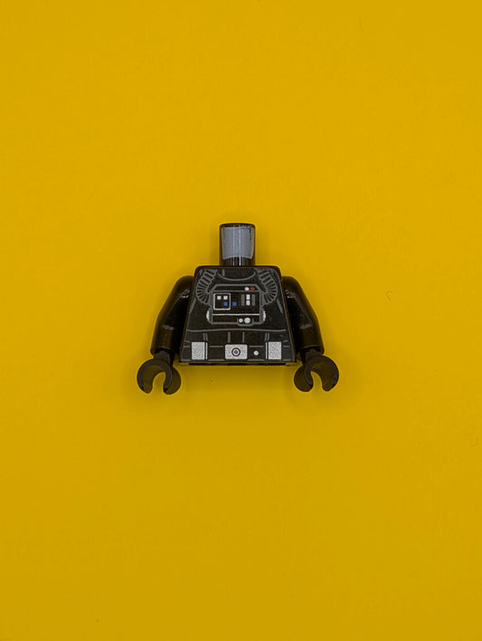 Torso SW TIE Pilot, Detailed with Back Print, Belt with Silver Buckle and Boxes Pattern / Black Arms / Black Hands 973pb2495c01 Lego