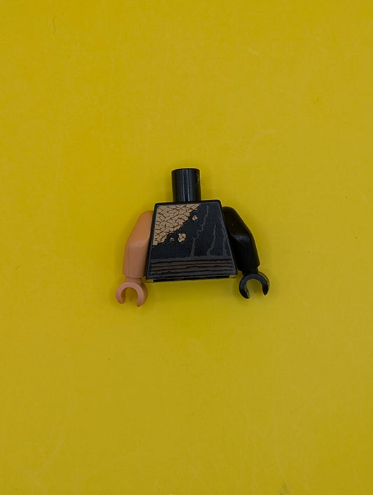 Torso SW Layered Shirt Torn Pattern / Nougat Arm Left / Black Arm Right / Nougat Hand Left / Black Hand Right 973pb0704c01 Lego