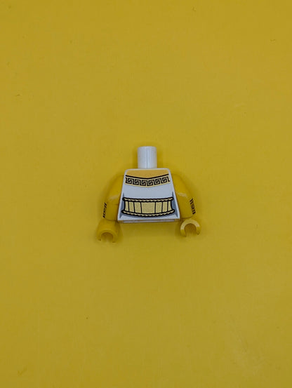973pb1786c01 Torso Female Toga with Gold Trim and Large Belt Pattern / Yellow Arms with Gold Wristbands Pattern / Yellow Hands Lego Part