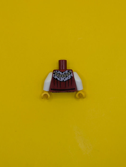 Torso Castle Kingdoms Lion Head Medallion and Fur Trim Pattern / White Arms / Yellow Hands 973pb0697c01 Lego