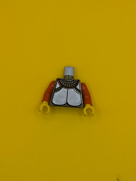 Torso Castle Knights Kingdom Plate Armor Silver Pattern / Red Arms / Yellow Hands 973px115c01 Lego
