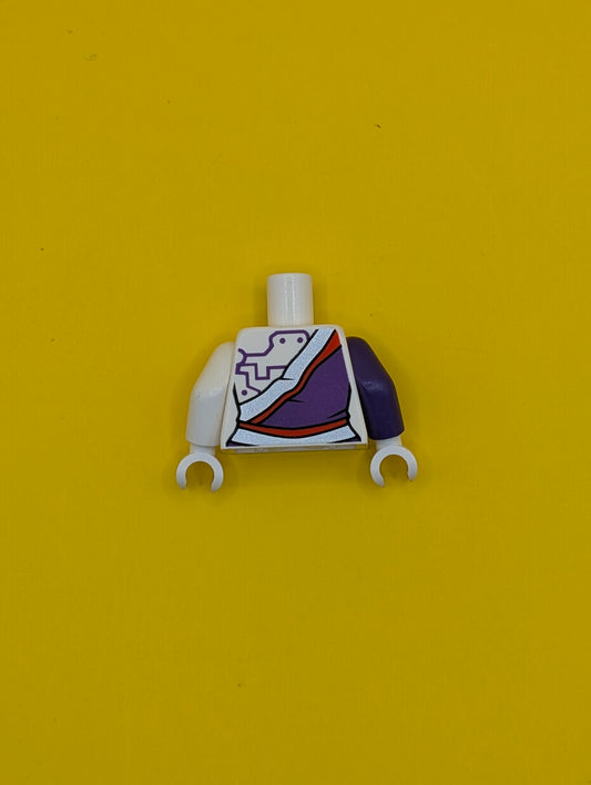 Torso Ninjago Dress with Silver Sash and Purple Circuitry Pattern / White Arm Left / Dark Purple Arm Right / White Hands 973pb1580c01 Lego