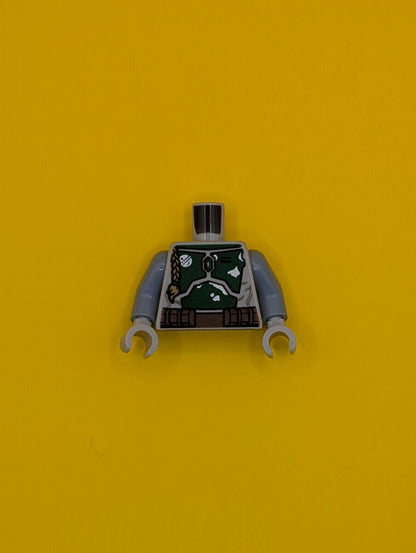 Torso SW Mandalorian Armor Plates Dark Green Pattern Dual Sided, Small Emblem on Chest (Boba Fett) / Sand Blue Arms / Light Bluish Gray Hands 973pb2244c01 Lego