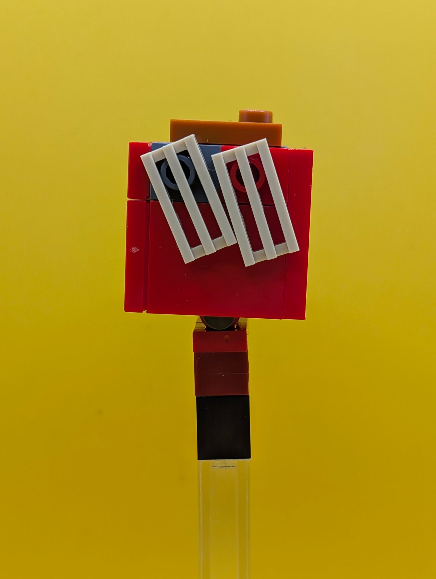 Minecraft Strider minestrider02 (Dark Red Plate 1 x 3, Yellow Round Plates 1 x 1 with Open Stud) - Brick Built Minecraft Lego Minifigure