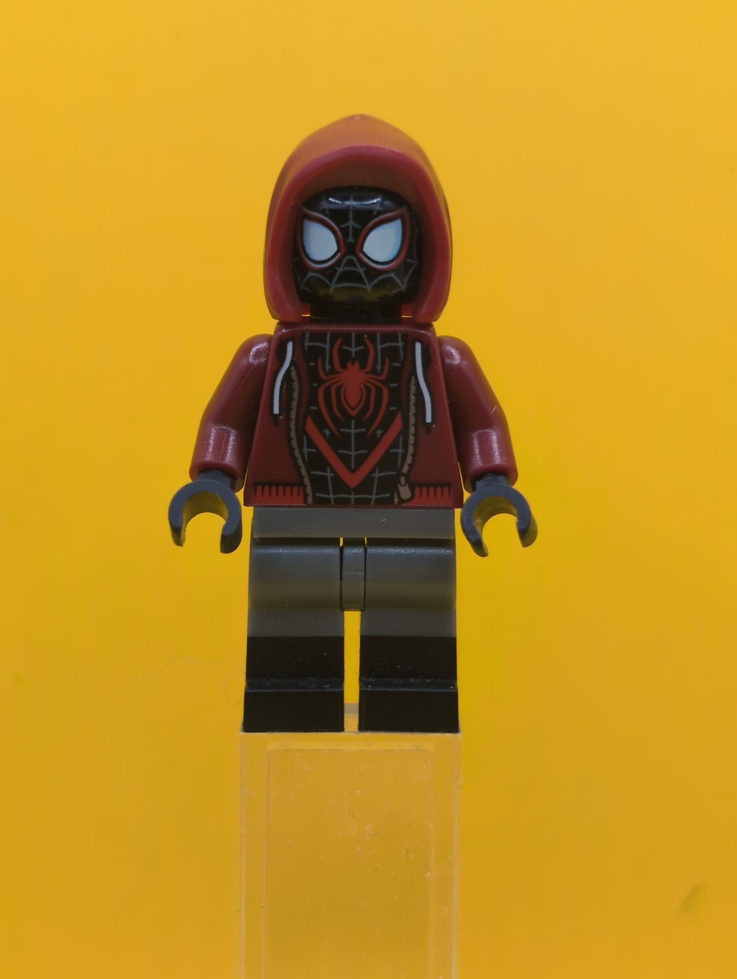 Spider-Man sh0679 Miles Morales - Dark Red Hood, Black Lower Legs Marvel Lego Minifigure