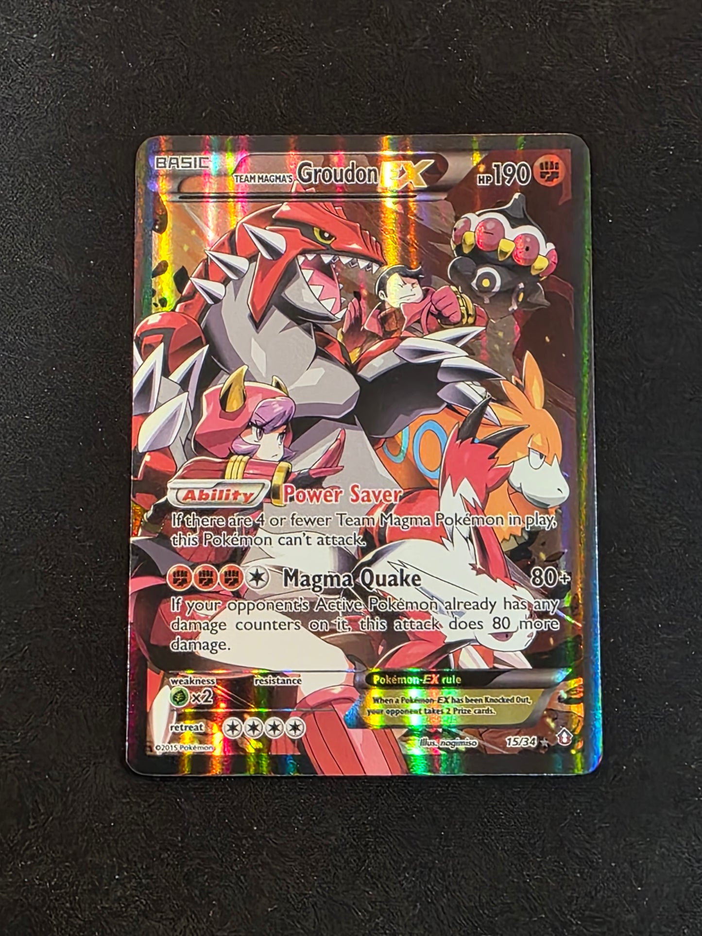 Team Magma's Groudon Ex #15/34 Double Crisis (LP)