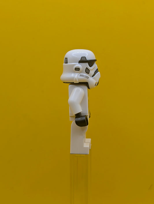 Imperial Stormtrooper sw1326 Female, Dual Molded Helmet with Light Bluish Gray Panels on Back, Shoulder Belts, Medium Brown Head Star Wars Lego Minifigure