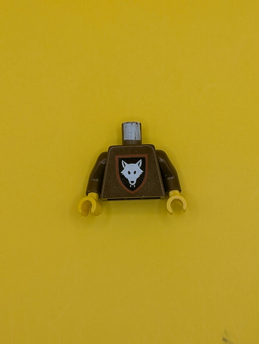 Torso Castle Wolfpack Pattern / Brown Arms / Yellow Hands 973p44c01 Lego