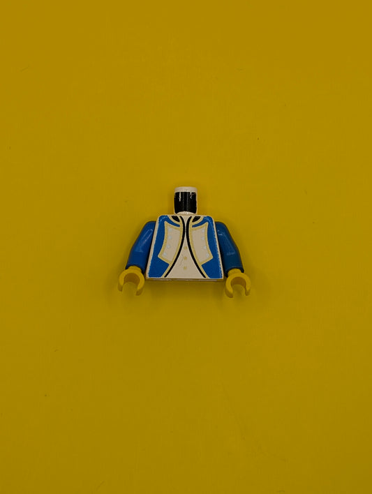 Torso Imperial Governor / Admiral Blue Uniform Jacket with Black and Gold Trim and Silver Buttons over Shirt with Buttons Pattern / Blue Arms / Yellow Hands  973p3rc01 Lego