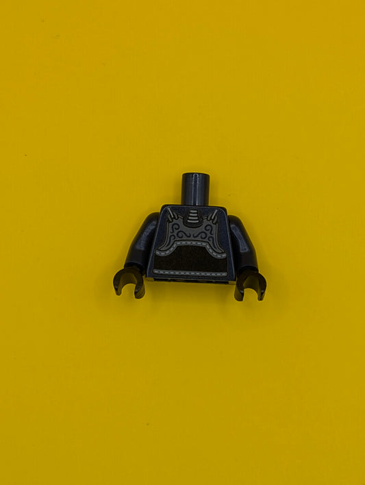 Torso Dark Bluish Gray Chest Armor and Black Belt Pattern (Kendo Fighter) / Dark Blue Arms / Black Hands 973pb2211c01 Lego