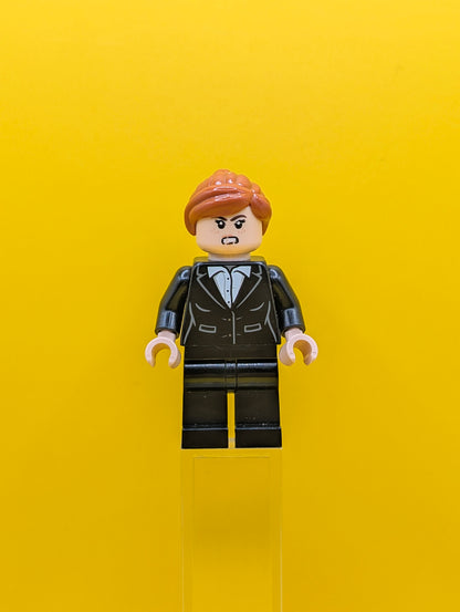 Pepper Potts sh0740 Black Suit, Dark Orange Ponytail Marvel Lego Minifigure
