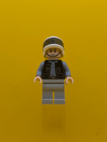 Rebel Fleet Trooper sw1391 Male, Vest with Pockets, Black Neck, Dark Brown Eyebrows Star Wars Lego Minifigure