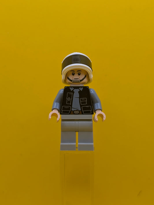 Rebel Fleet Trooper sw1391 Male, Vest with Pockets, Black Neck, Dark Brown Eyebrows Star Wars Lego Minifigure