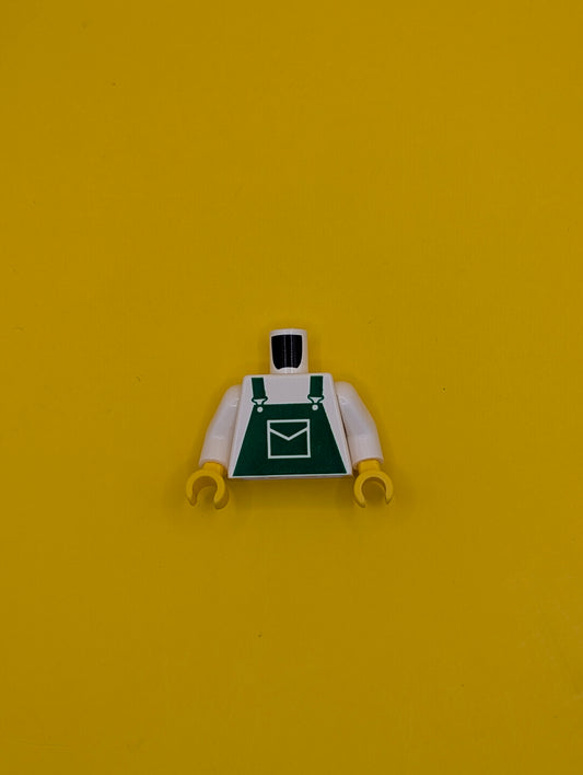 Torso Overalls Green with Pocket Pattern / White Arms / Yellow Hands 973pb0192c01 Lego