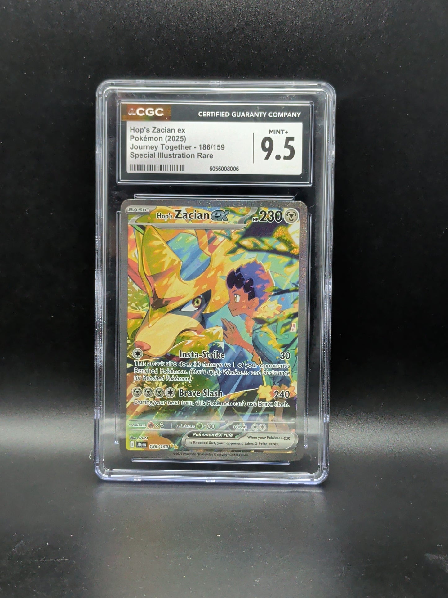 #186/159 Hop's Zacian ex (Special Illustration Rare) - Journey Together CGC 9.5