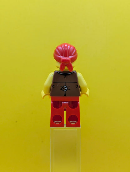 Bo'sun Will idea237 Pirate, Reddish Brown Vest over Red and White Striped Shirt, Red Legs Ideas Lego Minifigure
