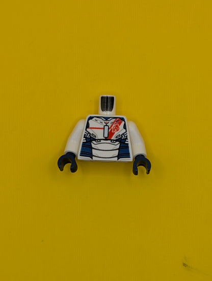Torso Dark Blue Armor with Red Avengers Logo and Stripe on Front Pattern (Iron Legion) / White Arms / Dark Blue Hands 973pb1938c01 Lego