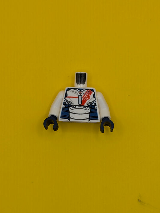 Torso Dark Blue Armor with Red Avengers Logo and Stripe on Front Pattern (Iron Legion) / White Arms / Dark Blue Hands 973pb1938c01 Lego