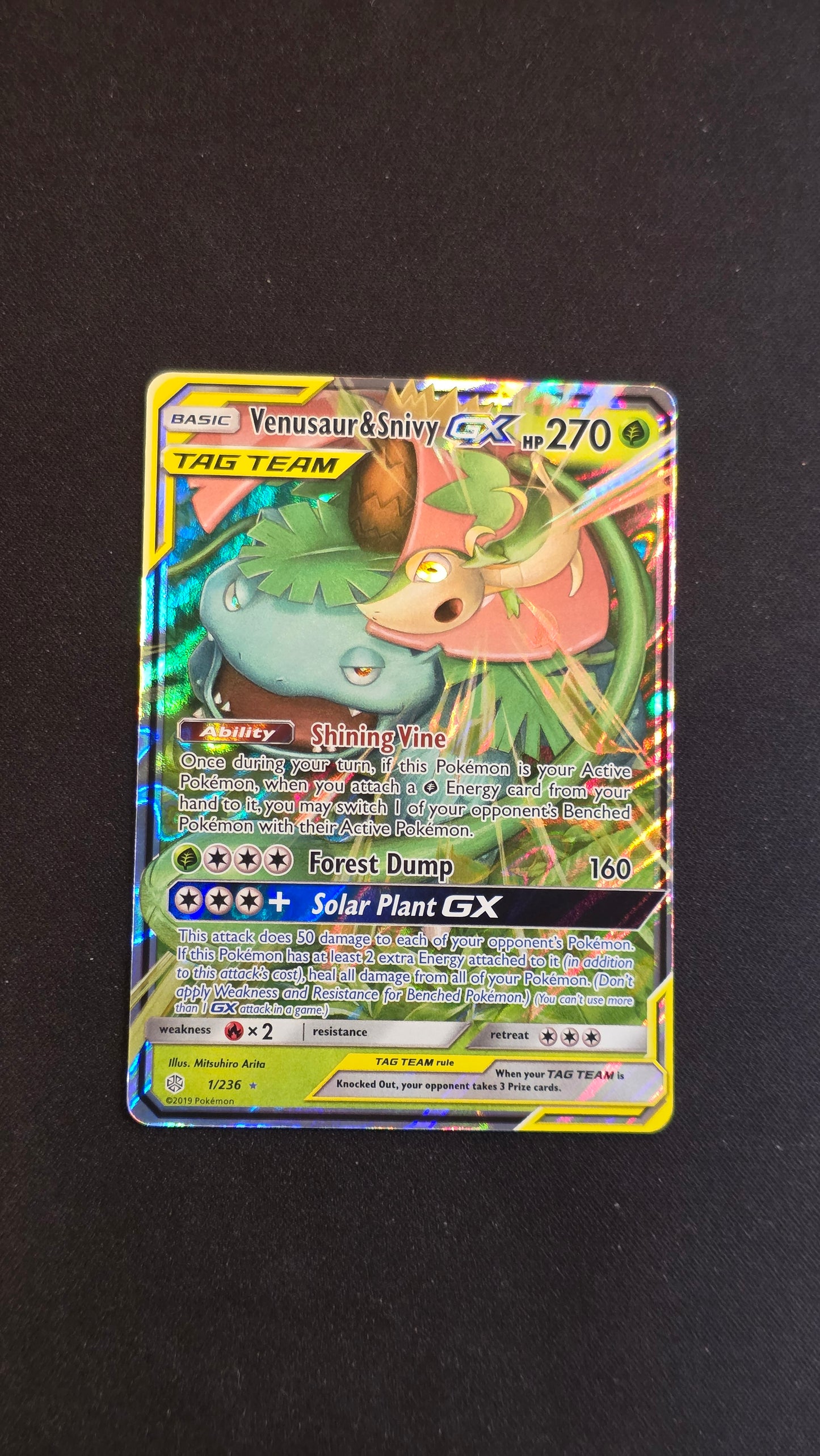 Venusaur & Snivy GX #1/236 -Cosmic Eclipse