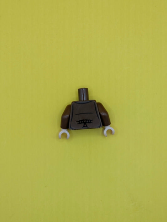 Torso LotR Jacket Rumpled and Red Vest Pattern (Frodo) / Reddish Brown Arms / Light Nougat Hands 973pb1140c01 Lego
