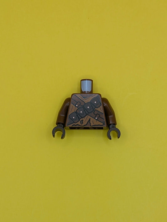 Torso SW Jawa with Dark Orange Tattered Shirt, Dark Brown Pouches and Straps Pattern / Reddish Brown Arms / Dark Brown Hands 973pb2932c01 Lego