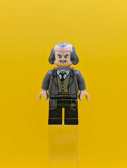 Argus Filch hp140 Bald On Top Dark Bluish Gray Jacket Harry Potter Minifigure Lego