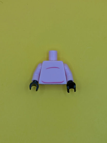 Torso Stomach and Pig Tail on Reverse Pattern / Bright Pink Arms / Black Hands 973pb1787c01 Lego