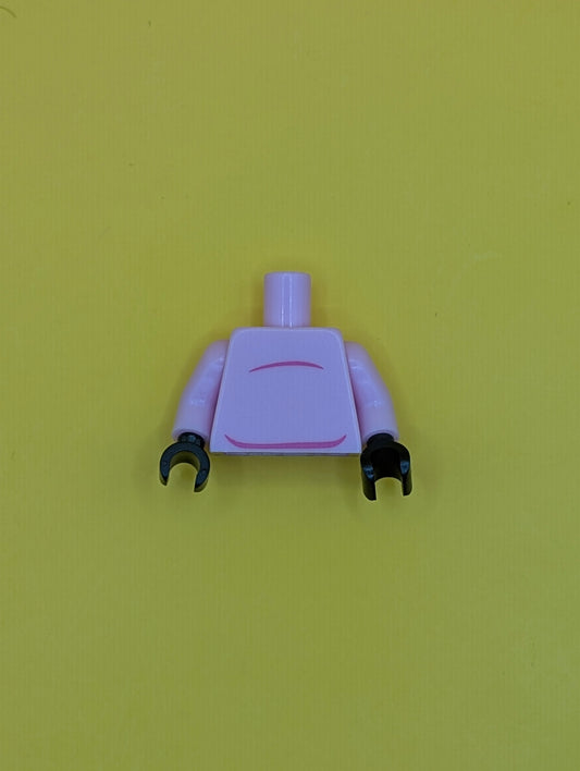 Torso Stomach and Pig Tail on Reverse Pattern / Bright Pink Arms / Black Hands 973pb1787c01 Lego