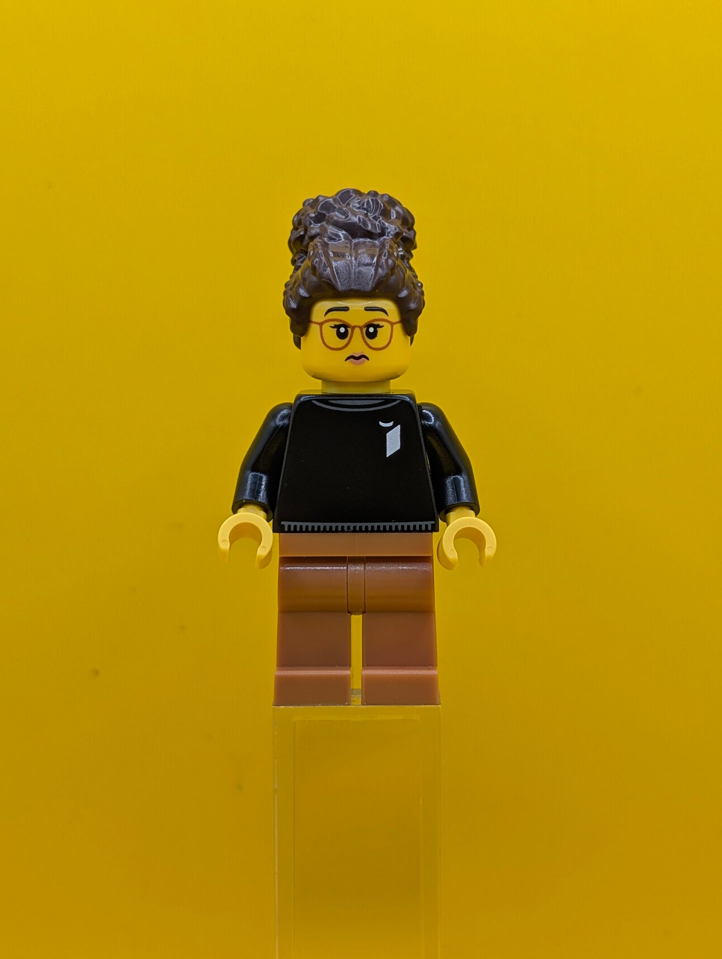 LEGO Ideas Designer idea239 Female, Black Sweater with LEGO Ideas Logo, Medium Nougat Legs Lego Ideas Minifigure