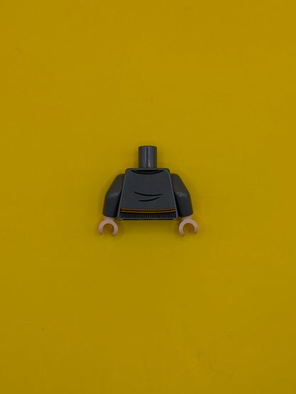 973pb3192c01 Torso V-Neck Sweater, White Collar, Red and Yellow Tie and Waist Trim (Gryffindor) Pattern / Dark Bluish Gray Arms / Light Nougat Hands Lego Part