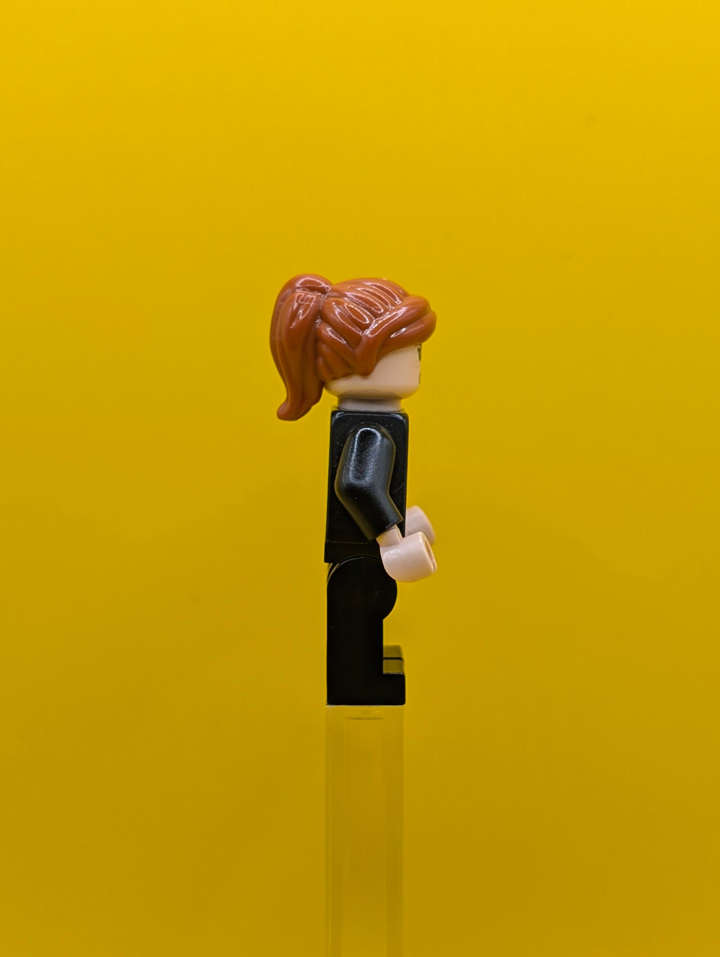 Pepper Potts sh0740 Black Suit, Dark Orange Ponytail Marvel Lego Minifigure