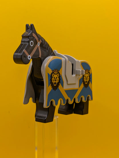 Black Horse 2490px4 4493c01pb02 with Black Eye Circled with White Brown Bridle Pattern Lego