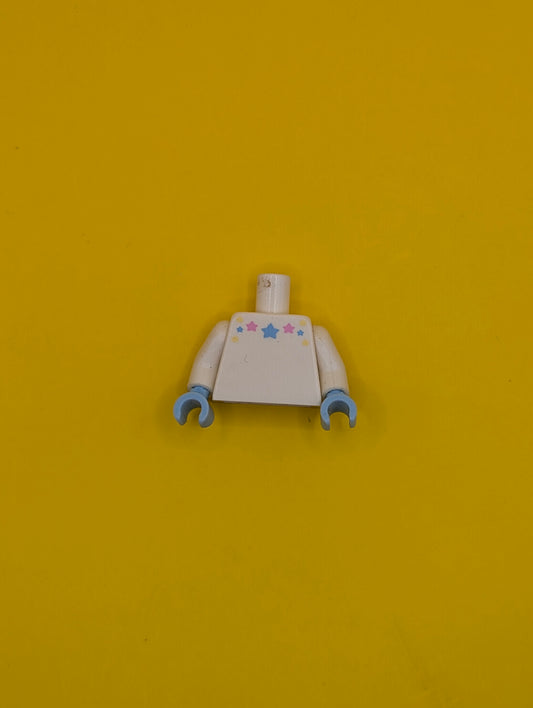 Torso with Bright Light Blue, Bright Light Yellow, and Bright Pink Stars Pattern / White Arms / Bright Light Blue Hands 973pb1875c01 Lego