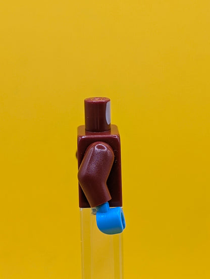 973pb2682c01 Torso Open Jacket with Badge over Reddish Brown Shirt and Harness Pattern / Dark Red Arms / Dark Azure Hands Lego