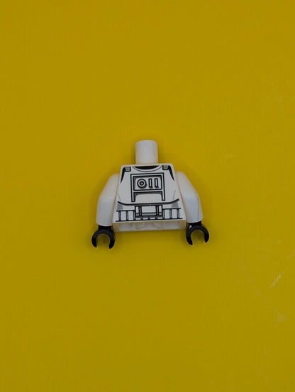 Torso SW Armor Clone Trooper Pattern (Clone Wars) / White Arms / Black Hands 973pb0510c01 Lego