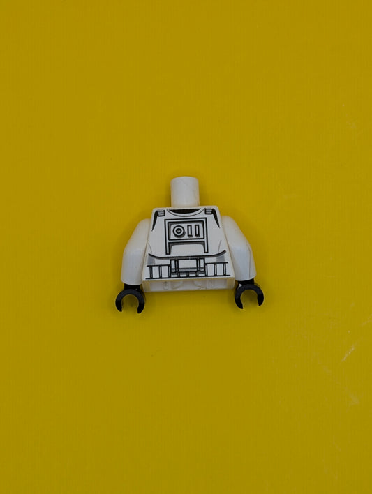 Torso SW Armor Clone Trooper Pattern (Clone Wars) / White Arms / Black Hands 973pb0510c01 Lego
