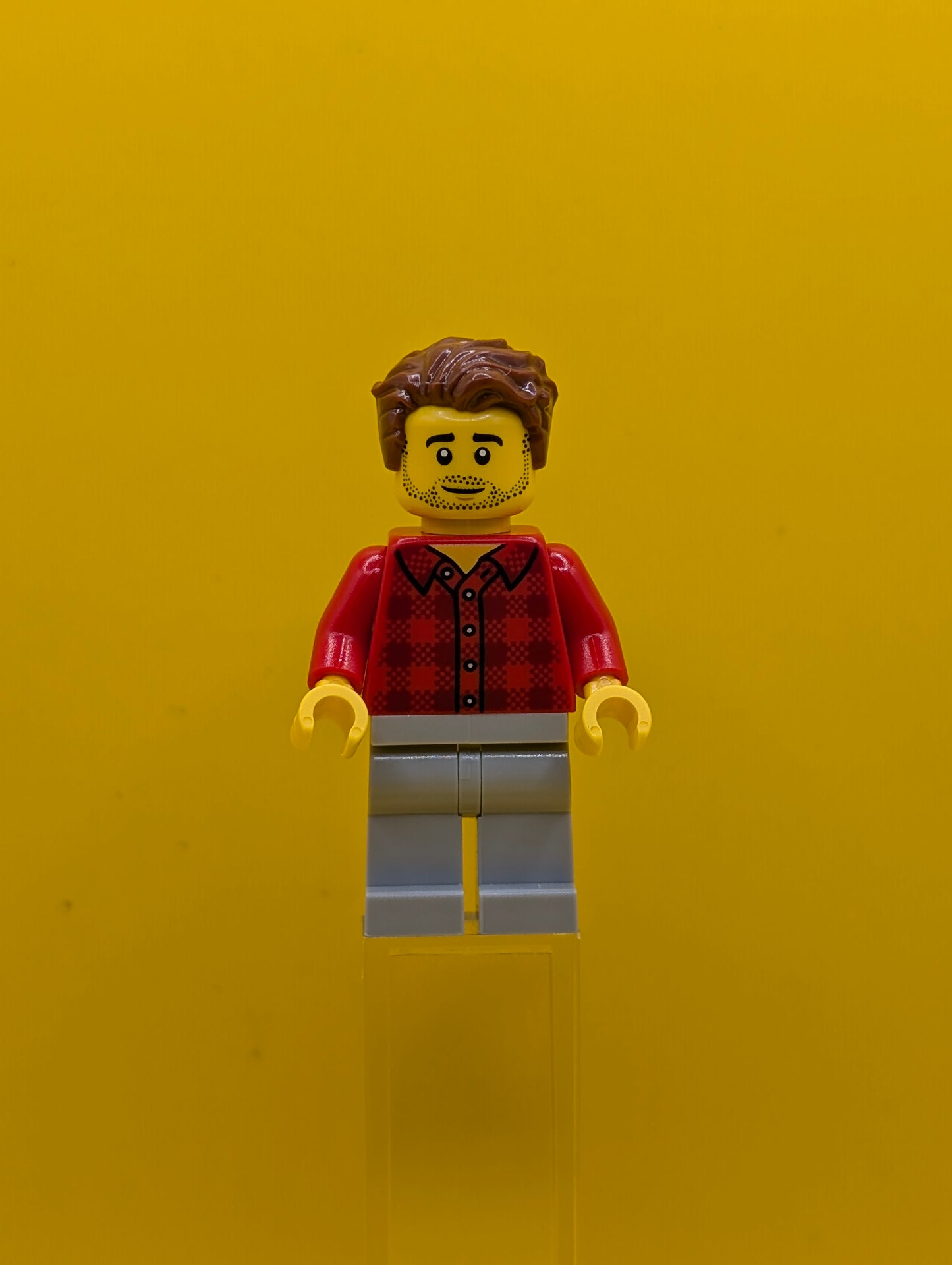 Rob the Fan Designer idea226 Red Plaid Flannel Shirt, Light Bluish Gray Legs Idea Lego Minifigure