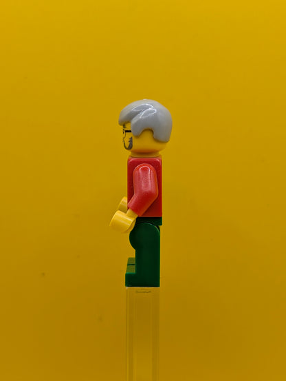Overalls Farmer Green twn055 Light Bluish Gray Hair, Glasses City Lego Minifigure